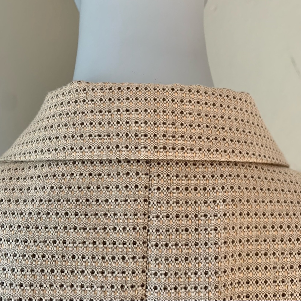 New ZANELLA Amanda Cotton Blend Woven Tan Blazer Made in Italy Career Tailored - Picture 7 of 15